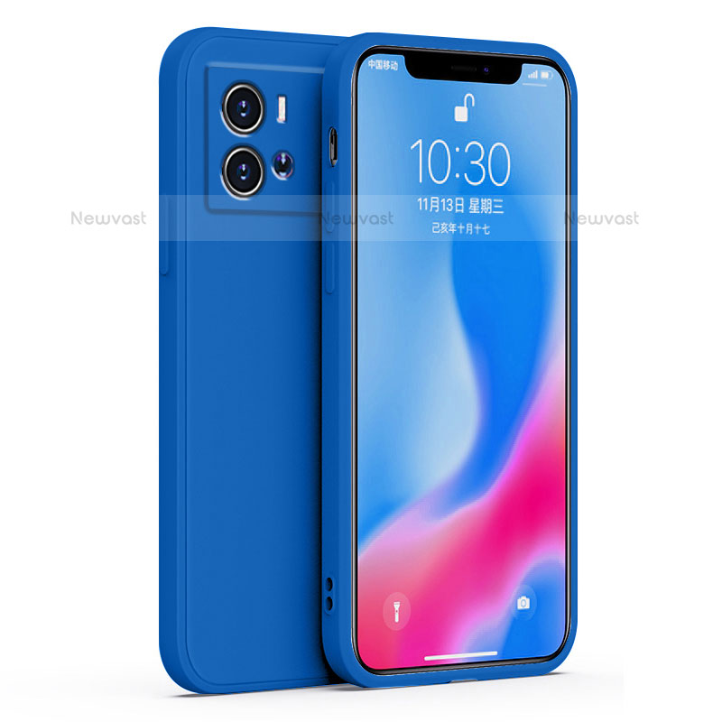 Ultra-thin Silicone Gel Soft Case 360 Degrees Cover S06 for Vivo iQOO 9 5G Blue