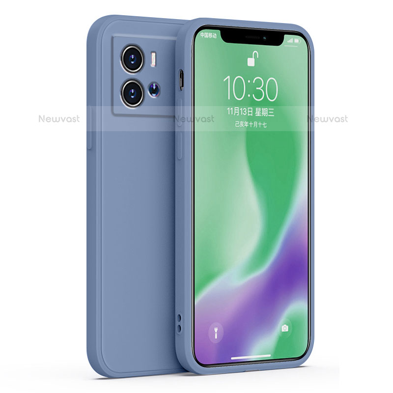 Ultra-thin Silicone Gel Soft Case 360 Degrees Cover S06 for Vivo iQOO 9 Pro 5G Lavender Gray