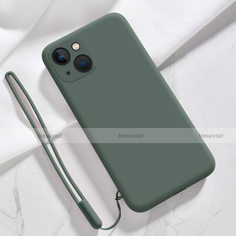 Ultra-thin Silicone Gel Soft Case 360 Degrees Cover S08 for Apple iPhone 13 Mini Green