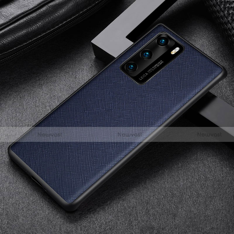 Ultra-thin Silicone Gel Soft Case 360 Degrees Cover S08 for Huawei P40 Blue