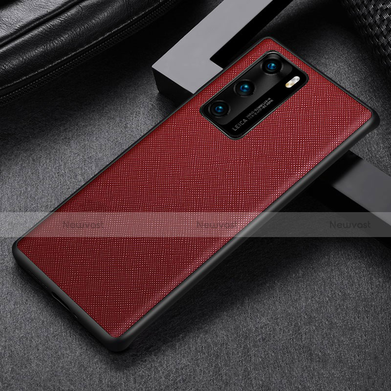 Ultra-thin Silicone Gel Soft Case 360 Degrees Cover S08 for Huawei P40 Red