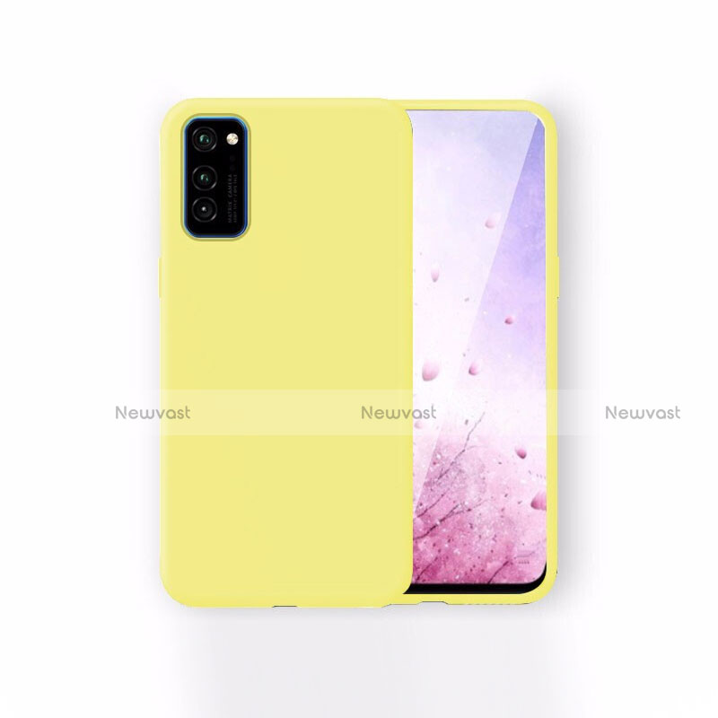 Ultra-thin Silicone Gel Soft Case 360 Degrees Cover T01 for Huawei Honor V30 Pro 5G Yellow