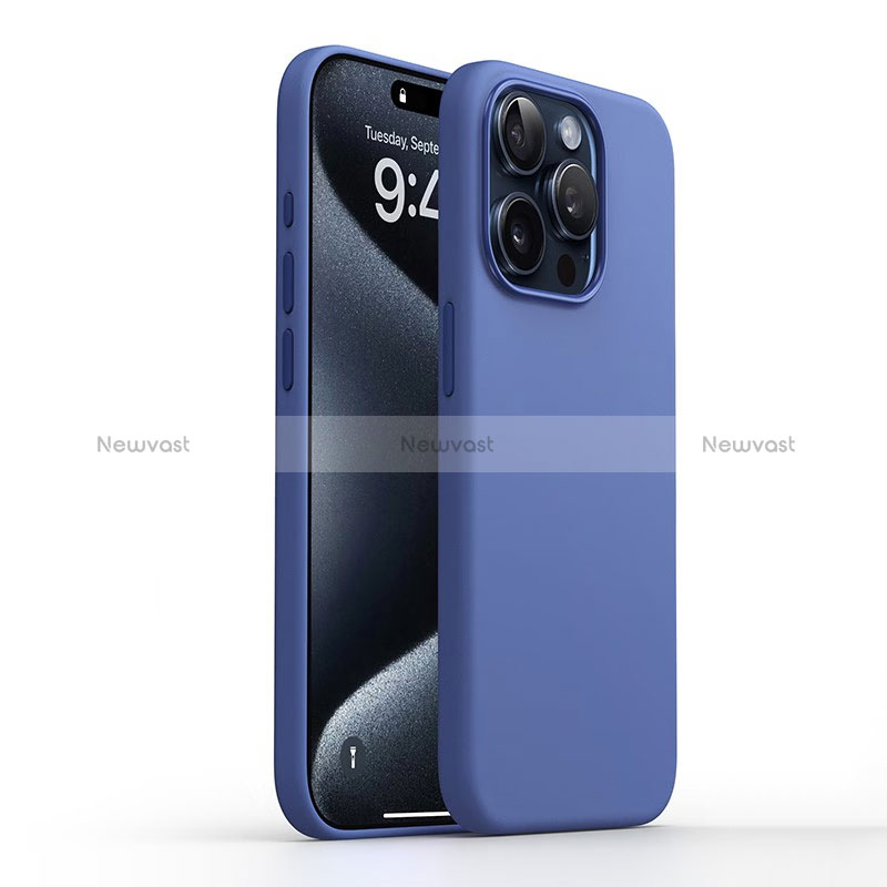 Ultra-thin Silicone Gel Soft Case 360 Degrees Cover YK1 for Apple iPhone 14 Pro Max Blue