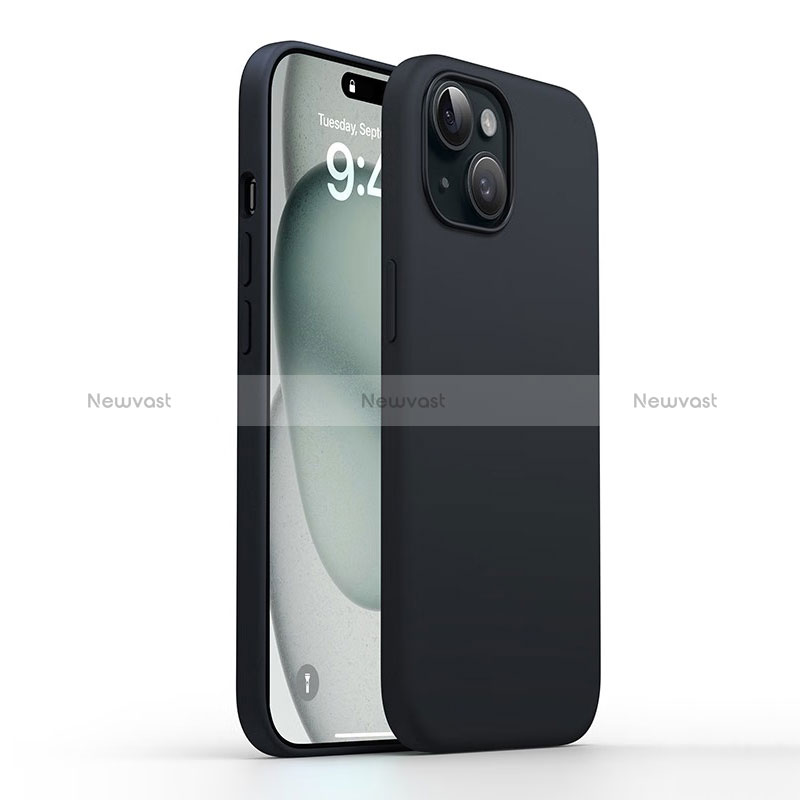 Ultra-thin Silicone Gel Soft Case 360 Degrees Cover YK1 for Apple iPhone 15 Black