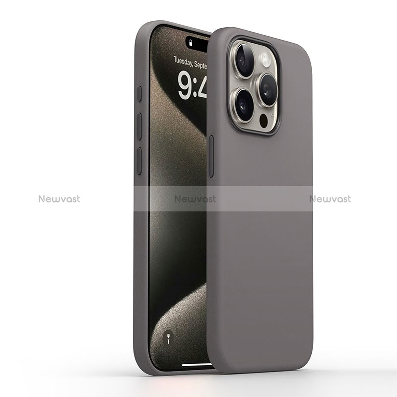 Ultra-thin Silicone Gel Soft Case 360 Degrees Cover YK1 for Apple iPhone 16 Pro Max Dark Gray