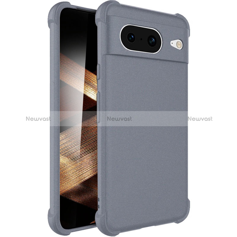 Ultra-thin Silicone Gel Soft Case 360 Degrees Cover YK1 for Google Pixel 8 5G Gray