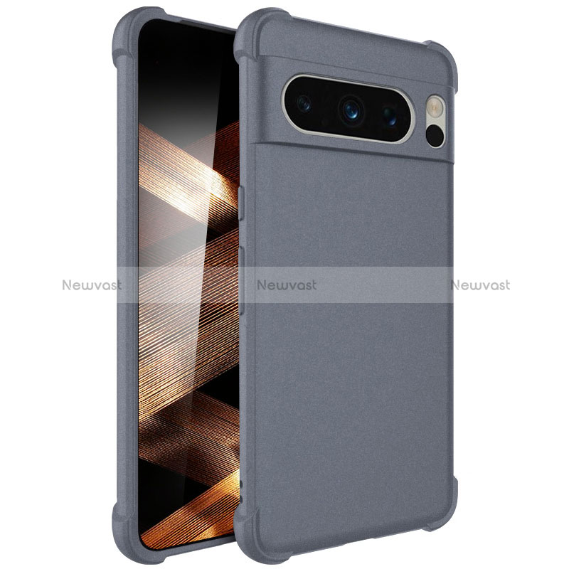 Ultra-thin Silicone Gel Soft Case 360 Degrees Cover YK1 for Google Pixel 8 Pro 5G Gray