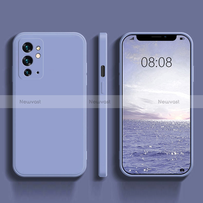 Ultra-thin Silicone Gel Soft Case 360 Degrees Cover YK1 for OnePlus 9RT 5G Lavender Gray