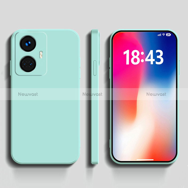 Ultra-thin Silicone Gel Soft Case 360 Degrees Cover YK1 for Realme 10 Pro+ Plus 5G Cyan