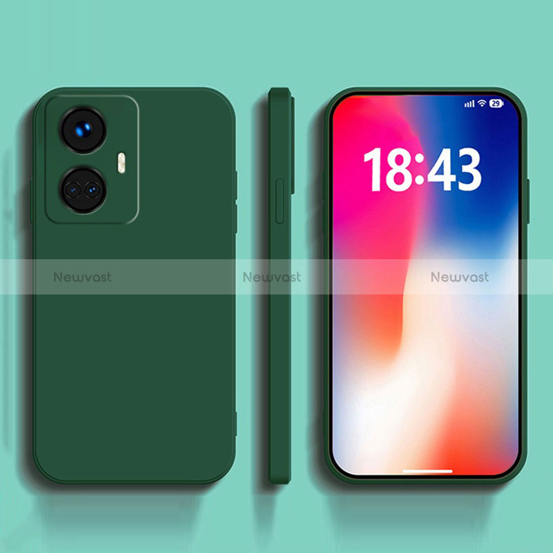 Ultra-thin Silicone Gel Soft Case 360 Degrees Cover YK1 for Realme 10 Pro+ Plus 5G Midnight Green