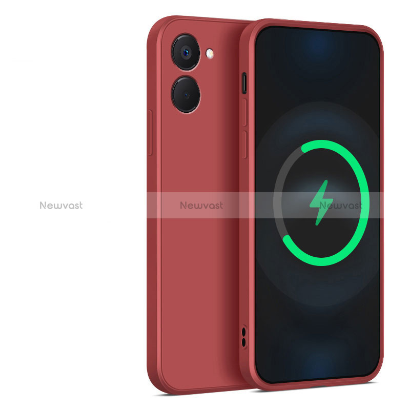 Ultra-thin Silicone Gel Soft Case 360 Degrees Cover YK1 for Realme V30 5G Red