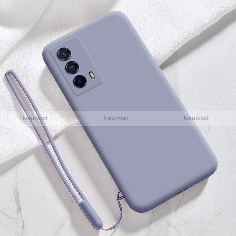 Ultra-thin Silicone Gel Soft Case 360 Degrees Cover YK1 for Vivo iQOO Z5 5G Lavender Gray