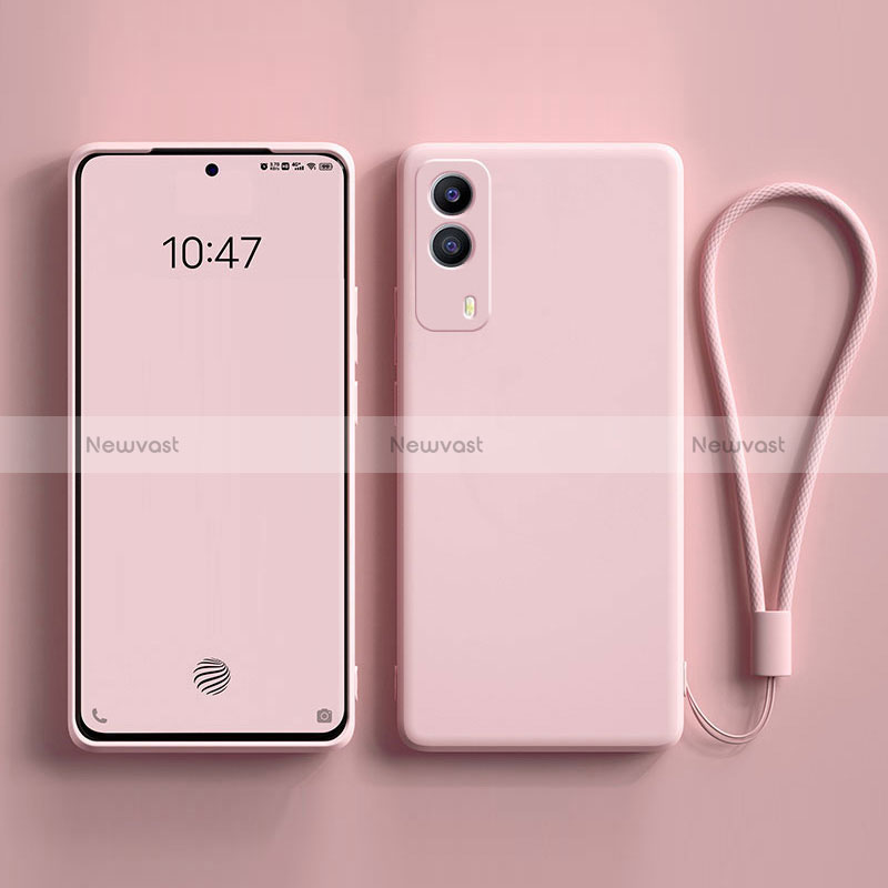 Ultra-thin Silicone Gel Soft Case 360 Degrees Cover YK1 for Vivo V21e 5G Pink