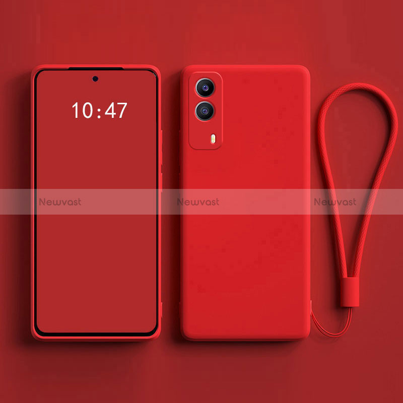 Ultra-thin Silicone Gel Soft Case 360 Degrees Cover YK1 for Vivo V21e 5G Red