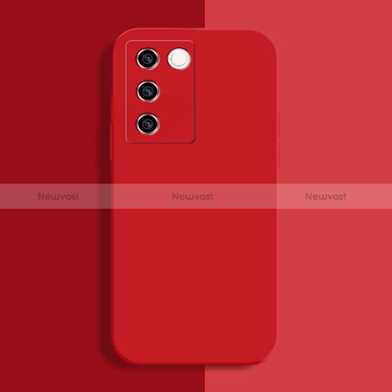Ultra-thin Silicone Gel Soft Case 360 Degrees Cover YK1 for Vivo V27 Pro 5G Red