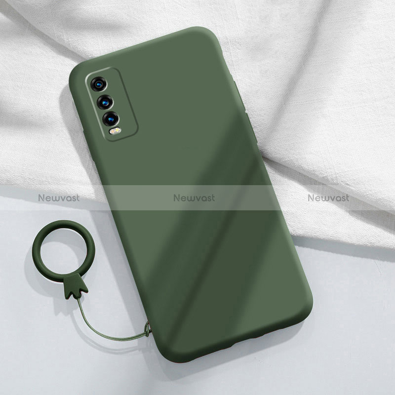 Ultra-thin Silicone Gel Soft Case 360 Degrees Cover YK1 for Vivo Y12A Midnight Green