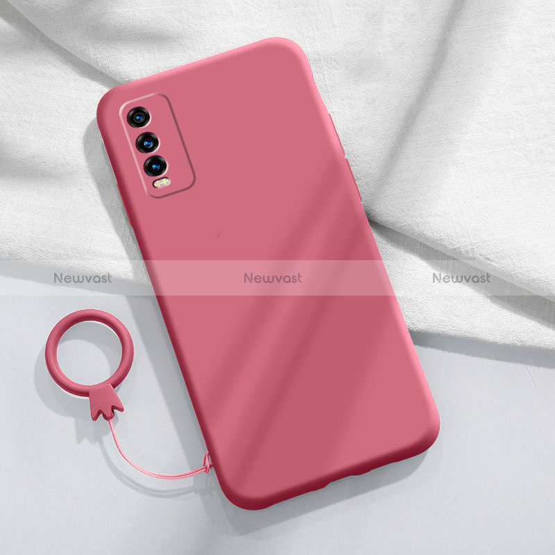 Ultra-thin Silicone Gel Soft Case 360 Degrees Cover YK1 for Vivo Y12A Red