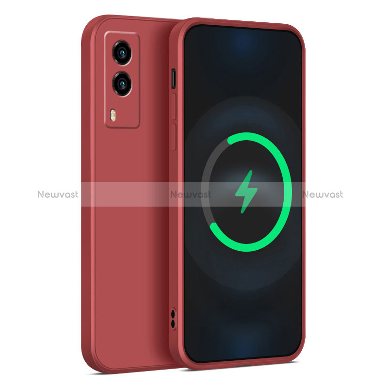 Ultra-thin Silicone Gel Soft Case 360 Degrees Cover YK1 for Vivo Y71t 5G Red