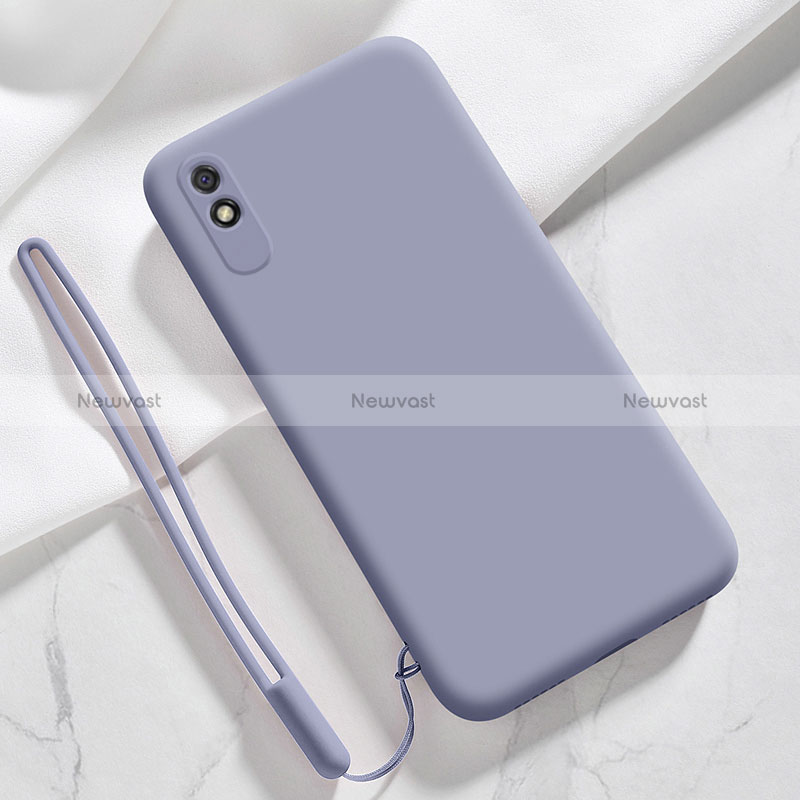 Ultra-thin Silicone Gel Soft Case 360 Degrees Cover YK1 for Xiaomi Redmi 9A Lavender Gray