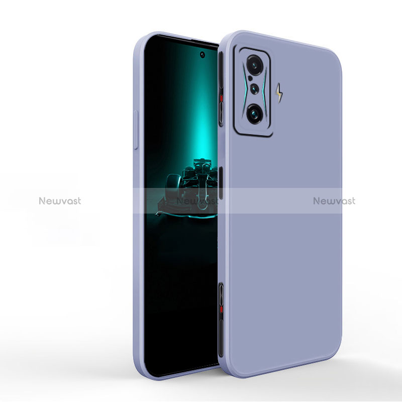 Ultra-thin Silicone Gel Soft Case 360 Degrees Cover YK1 for Xiaomi Redmi K50 Gaming 5G Lavender Gray