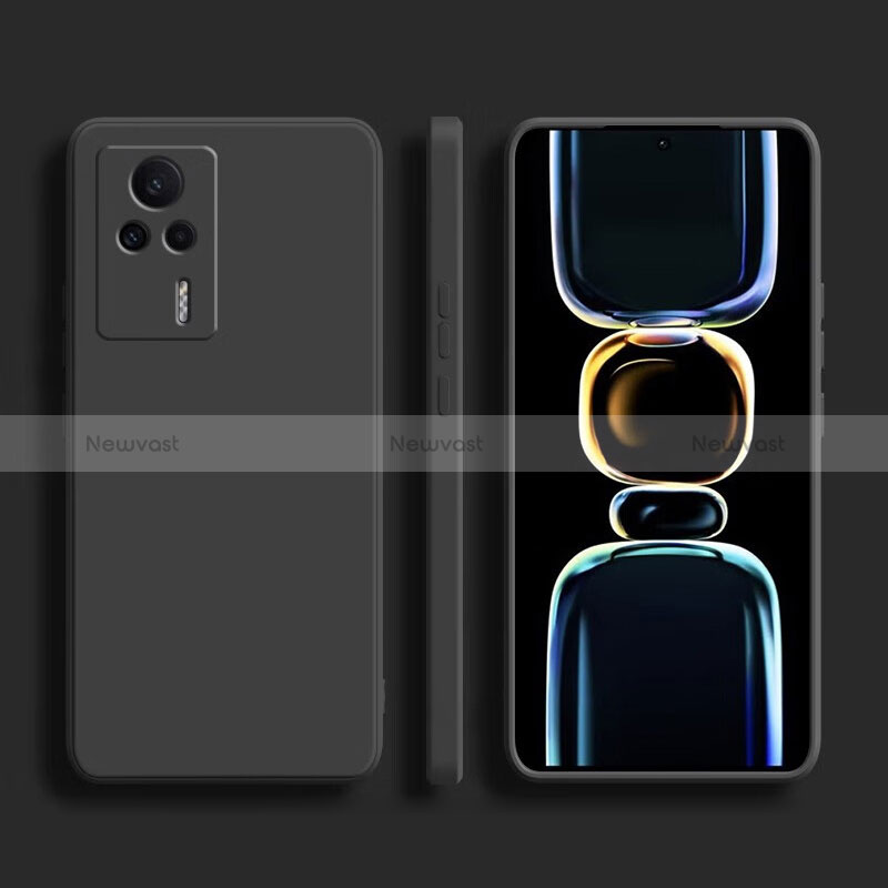 Ultra-thin Silicone Gel Soft Case 360 Degrees Cover YK1 for Xiaomi Redmi K60E 5G Black