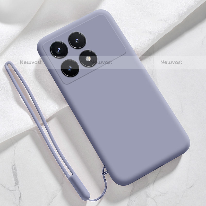 Ultra-thin Silicone Gel Soft Case 360 Degrees Cover YK1 for Xiaomi Redmi K70E 5G Lavender Gray