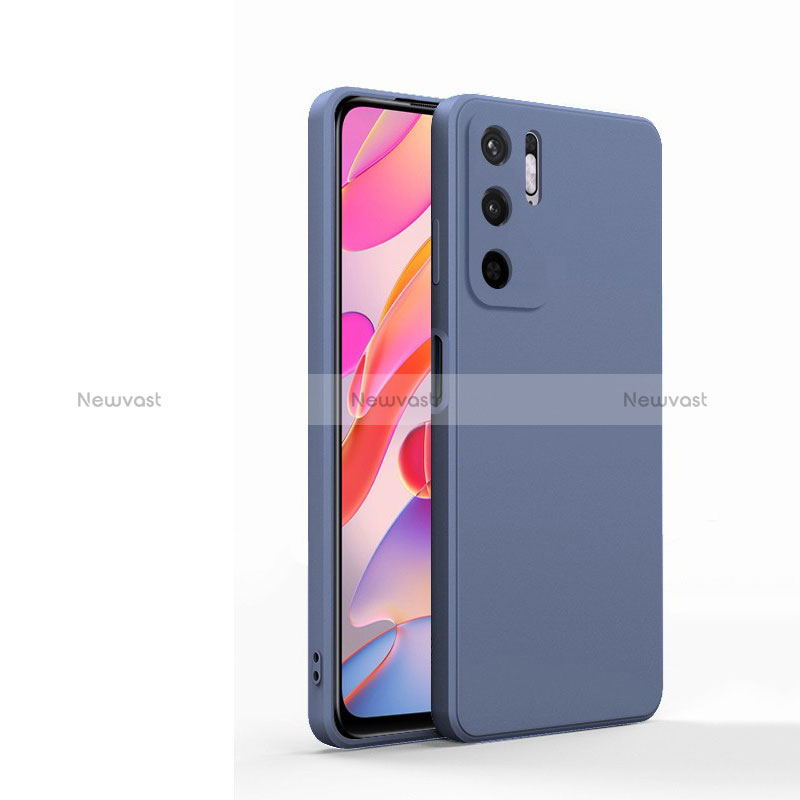 Ultra-thin Silicone Gel Soft Case 360 Degrees Cover YK1 for Xiaomi Redmi Note 10 5G Lavender Gray