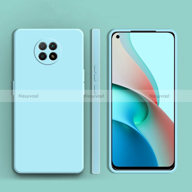 Ultra-thin Silicone Gel Soft Case 360 Degrees Cover YK1 for Xiaomi Redmi Note 9 5G Mint Blue