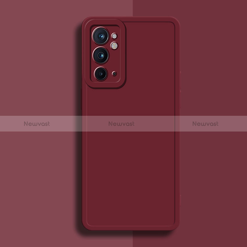 Ultra-thin Silicone Gel Soft Case 360 Degrees Cover YK2 for OnePlus 9RT 5G Red Wine