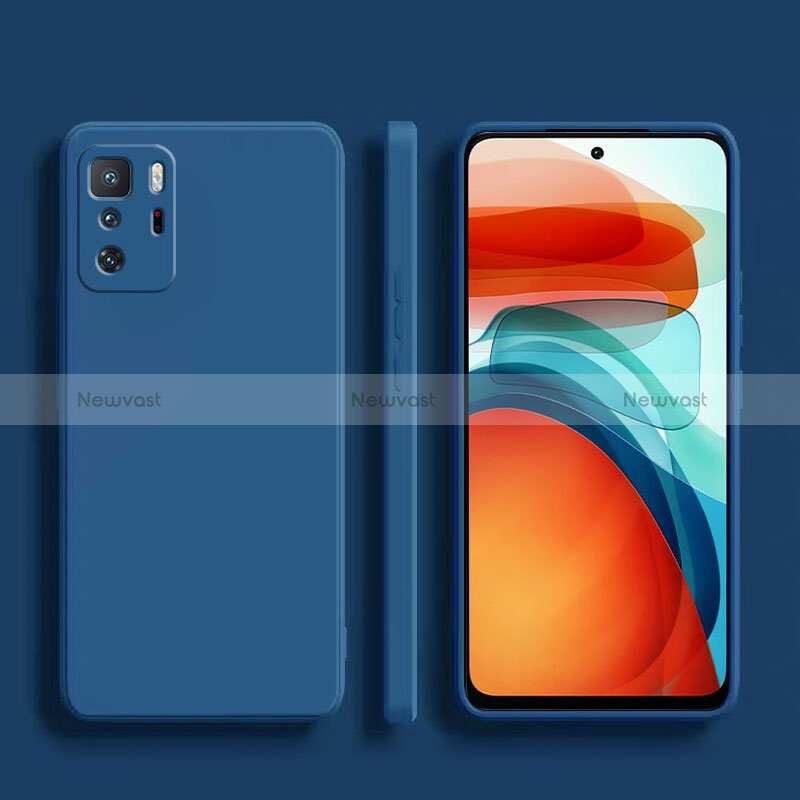 Ultra-thin Silicone Gel Soft Case 360 Degrees Cover YK2 for Xiaomi Redmi Note 10 Pro 5G Blue