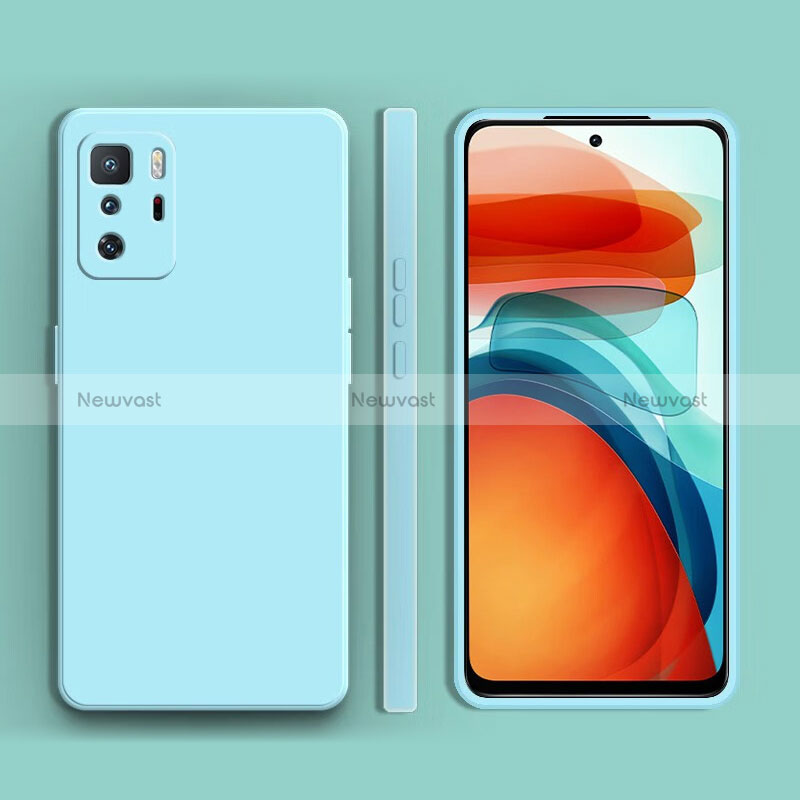 Ultra-thin Silicone Gel Soft Case 360 Degrees Cover YK2 for Xiaomi Redmi Note 10 Pro 5G Cyan