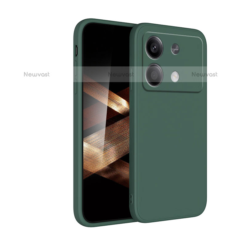 Ultra-thin Silicone Gel Soft Case 360 Degrees Cover YK2 for Xiaomi Redmi Note 13R Pro 5G Green