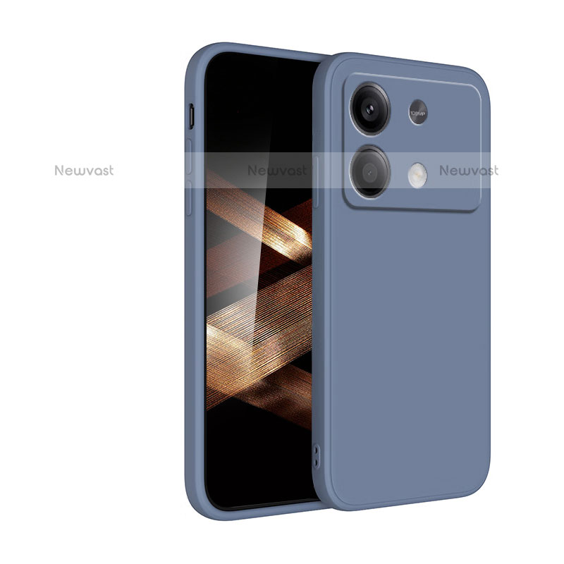 Ultra-thin Silicone Gel Soft Case 360 Degrees Cover YK2 for Xiaomi Redmi Note 13R Pro 5G Lavender Gray