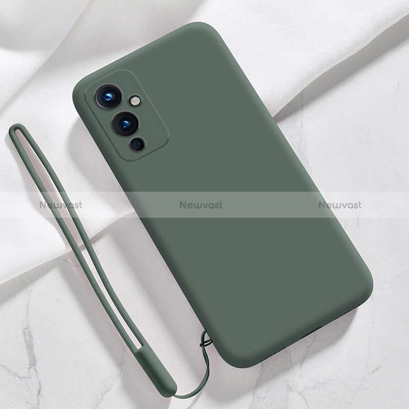 Ultra-thin Silicone Gel Soft Case 360 Degrees Cover YK3 for OnePlus 9 5G Midnight Green