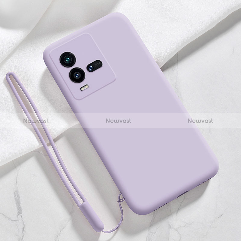 Ultra-thin Silicone Gel Soft Case 360 Degrees Cover YK3 for Vivo iQOO 10 5G Clove Purple