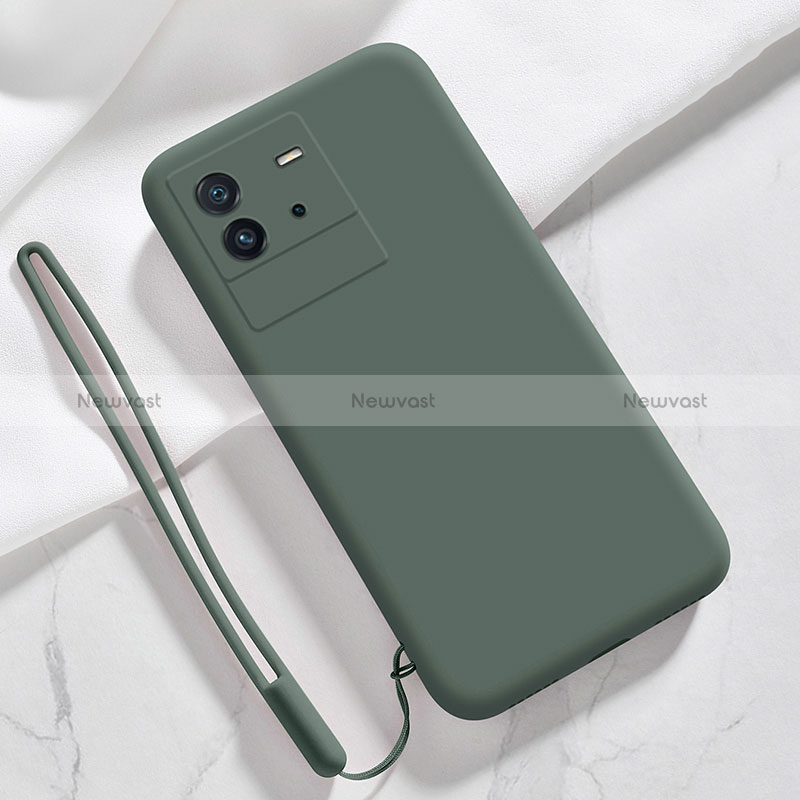 Ultra-thin Silicone Gel Soft Case 360 Degrees Cover YK3 for Vivo iQOO Neo6 5G Midnight Green