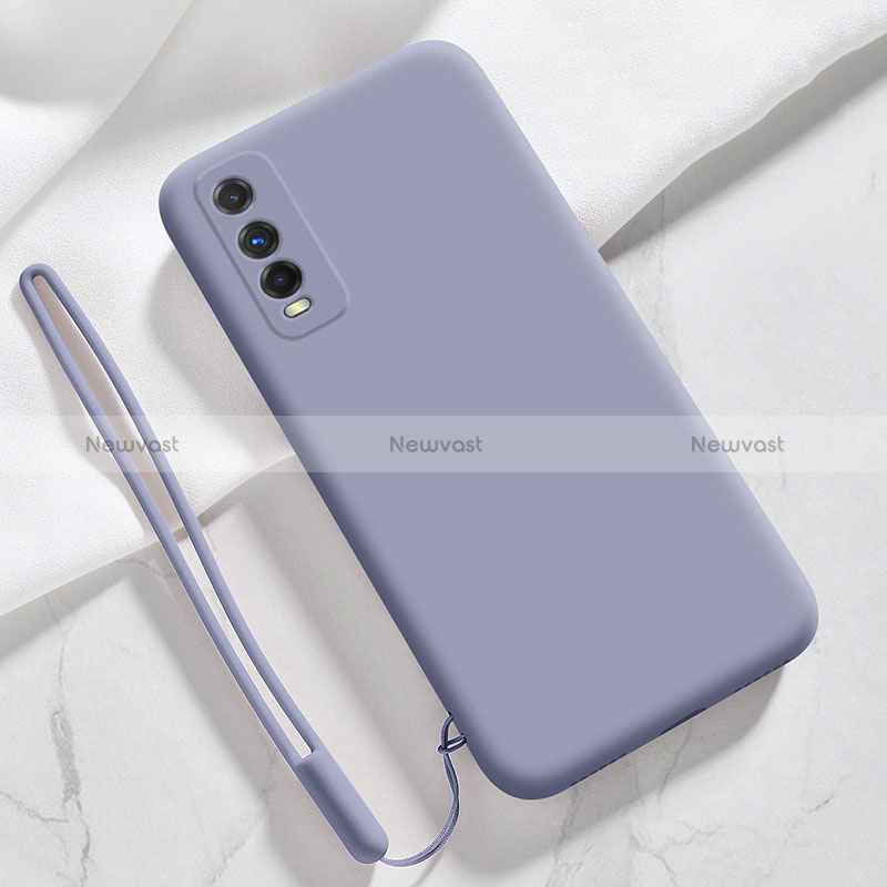 Ultra-thin Silicone Gel Soft Case 360 Degrees Cover YK3 for Vivo iQOO U1 Lavender Gray