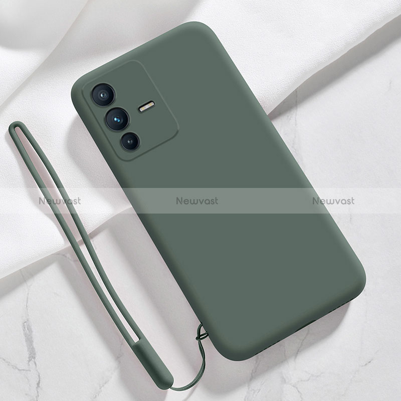 Ultra-thin Silicone Gel Soft Case 360 Degrees Cover YK3 for Vivo V23 Pro 5G Midnight Green