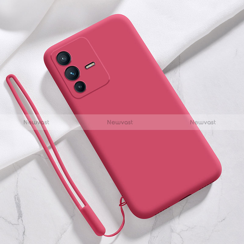 Ultra-thin Silicone Gel Soft Case 360 Degrees Cover YK3 for Vivo V23 Pro 5G Red