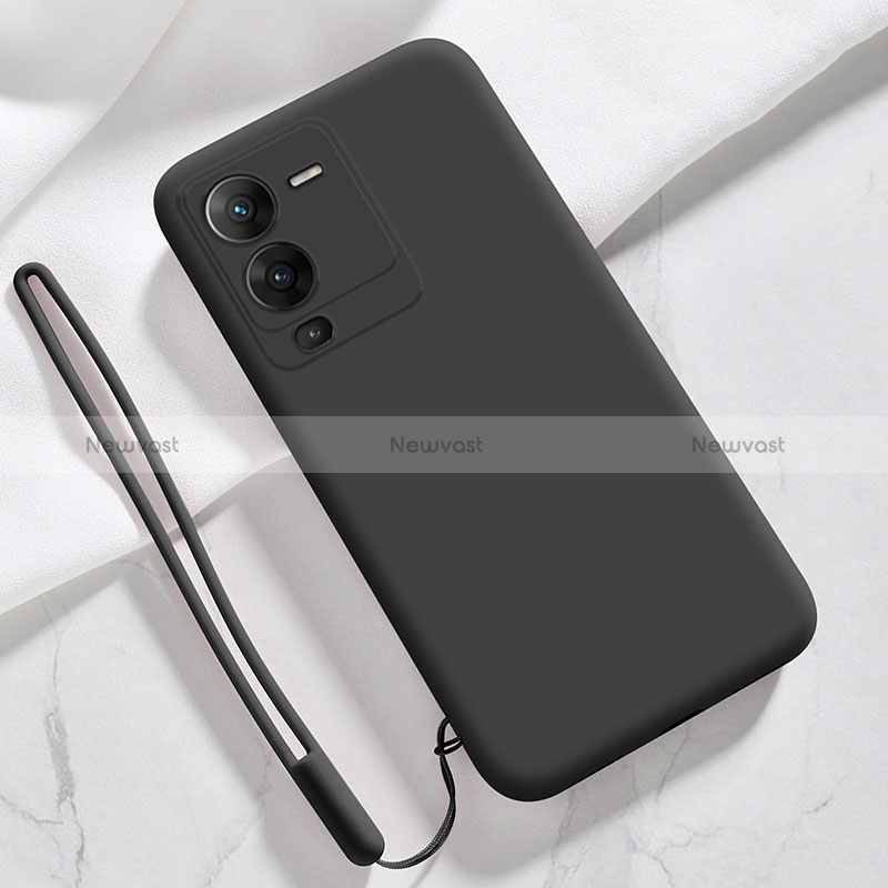Ultra-thin Silicone Gel Soft Case 360 Degrees Cover YK3 for Vivo V25 Pro 5G Black