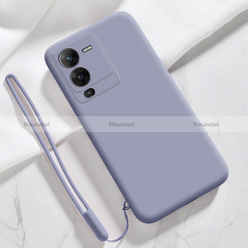 Ultra-thin Silicone Gel Soft Case 360 Degrees Cover YK3 for Vivo V25 Pro 5G Lavender Gray