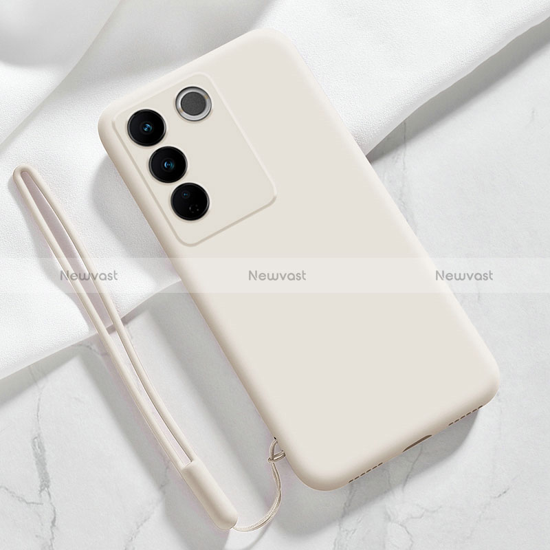 Ultra-thin Silicone Gel Soft Case 360 Degrees Cover YK3 for Vivo V27 5G White