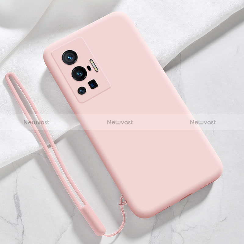 Ultra-thin Silicone Gel Soft Case 360 Degrees Cover YK3 for Vivo X70 Pro 5G Pink