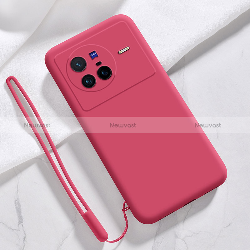 Ultra-thin Silicone Gel Soft Case 360 Degrees Cover YK3 for Vivo X80 5G Red