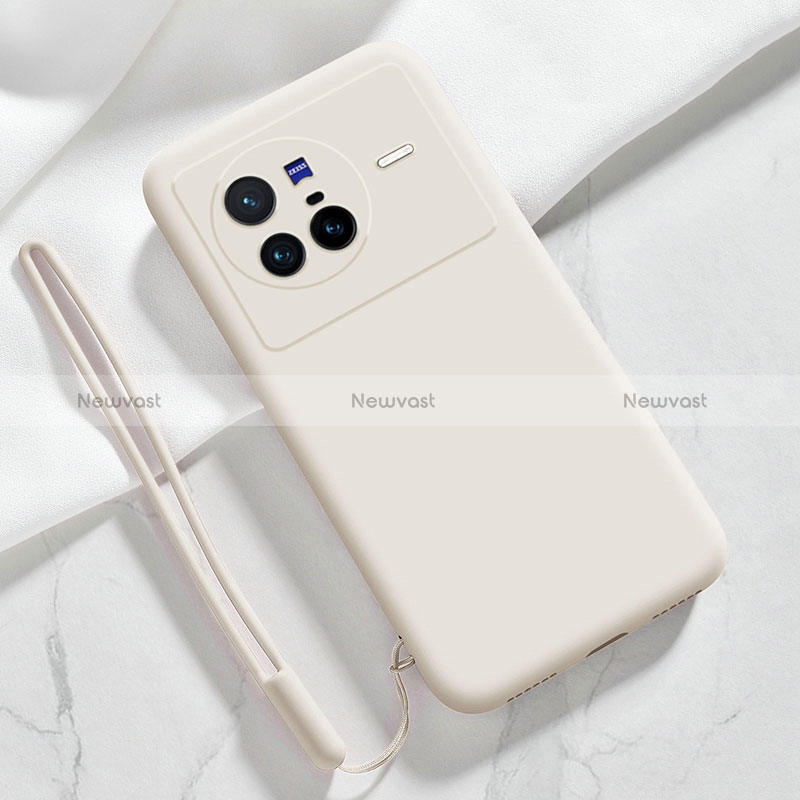 Ultra-thin Silicone Gel Soft Case 360 Degrees Cover YK3 for Vivo X80 5G White