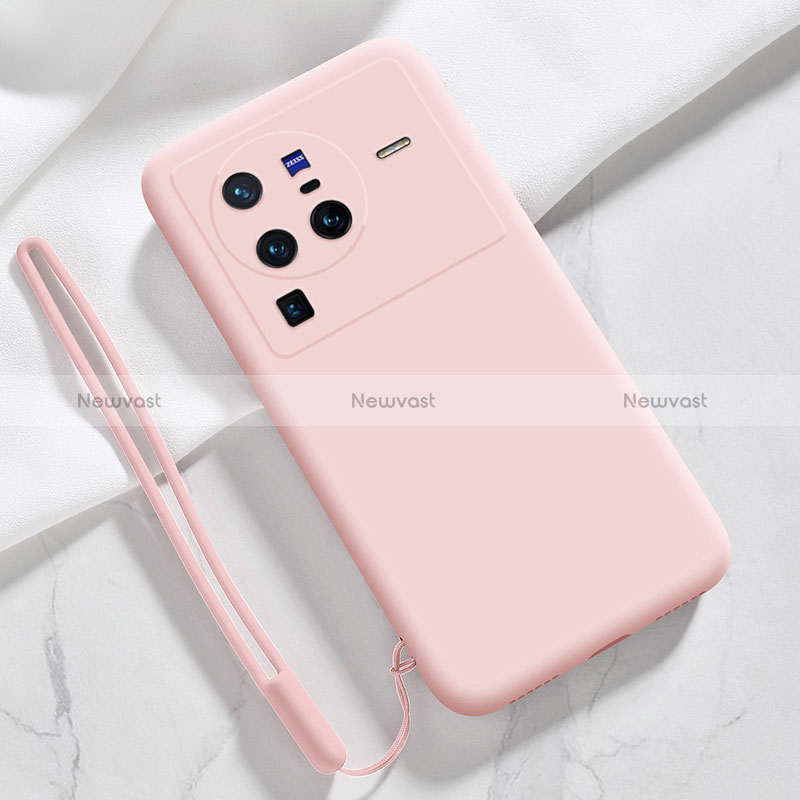 Ultra-thin Silicone Gel Soft Case 360 Degrees Cover YK3 for Vivo X80 Pro 5G Pink