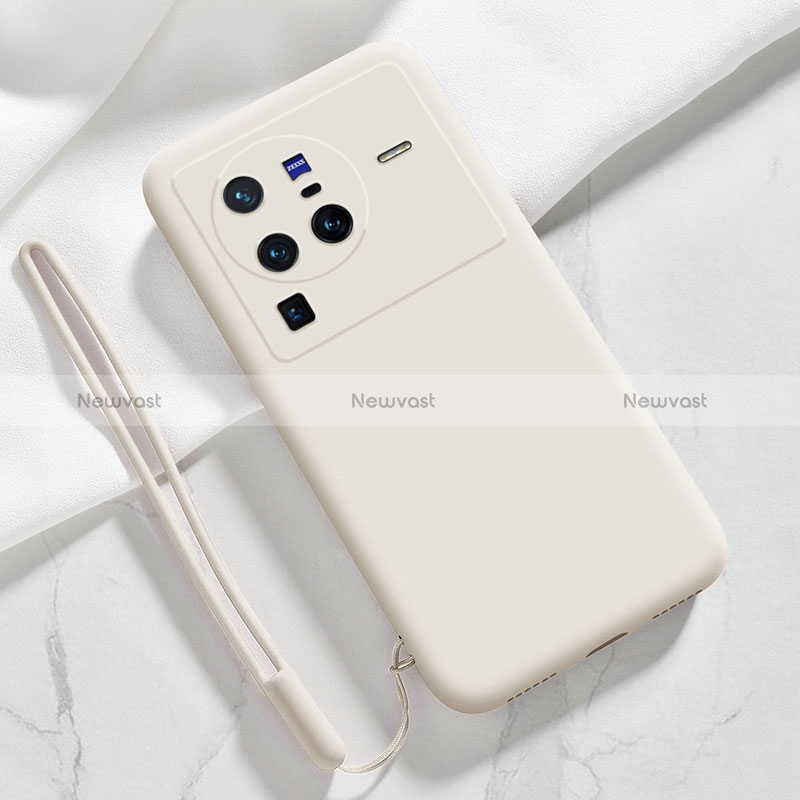 Ultra-thin Silicone Gel Soft Case 360 Degrees Cover YK3 for Vivo X80 Pro 5G White