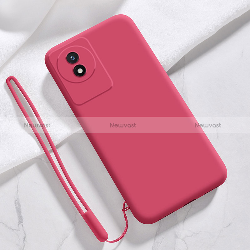 Ultra-thin Silicone Gel Soft Case 360 Degrees Cover YK3 for Vivo Y02 Red