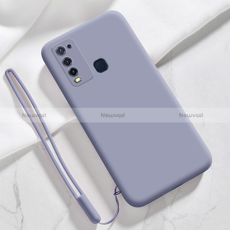 Ultra-thin Silicone Gel Soft Case 360 Degrees Cover YK3 for Vivo Y50 Lavender Gray
