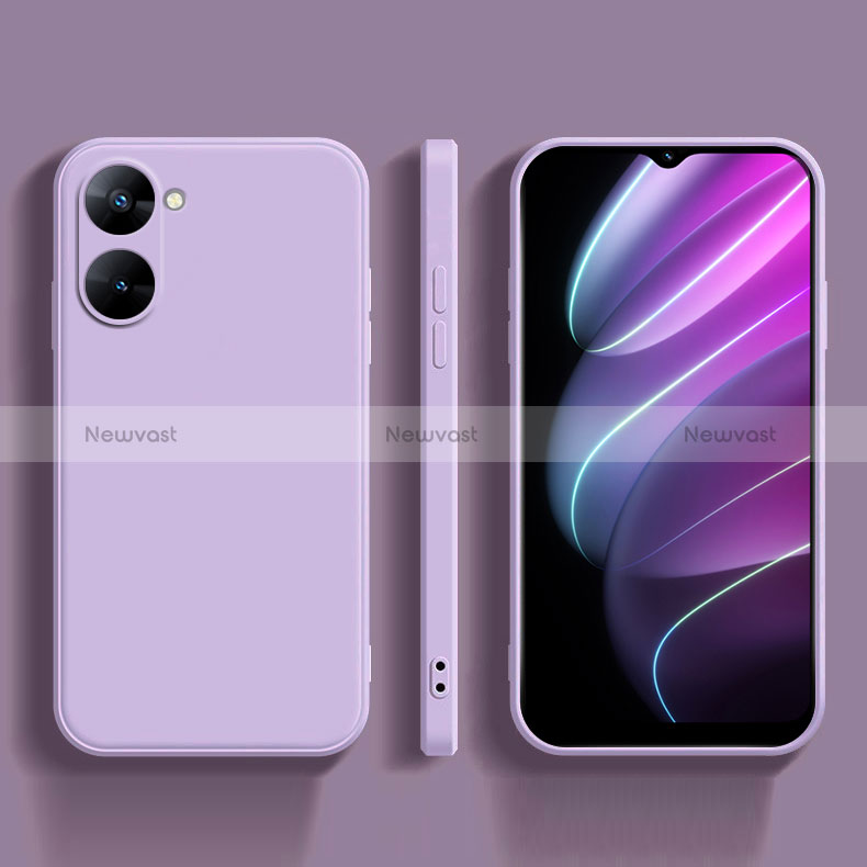 Ultra-thin Silicone Gel Soft Case 360 Degrees Cover YK4 for Realme V30 5G Clove Purple